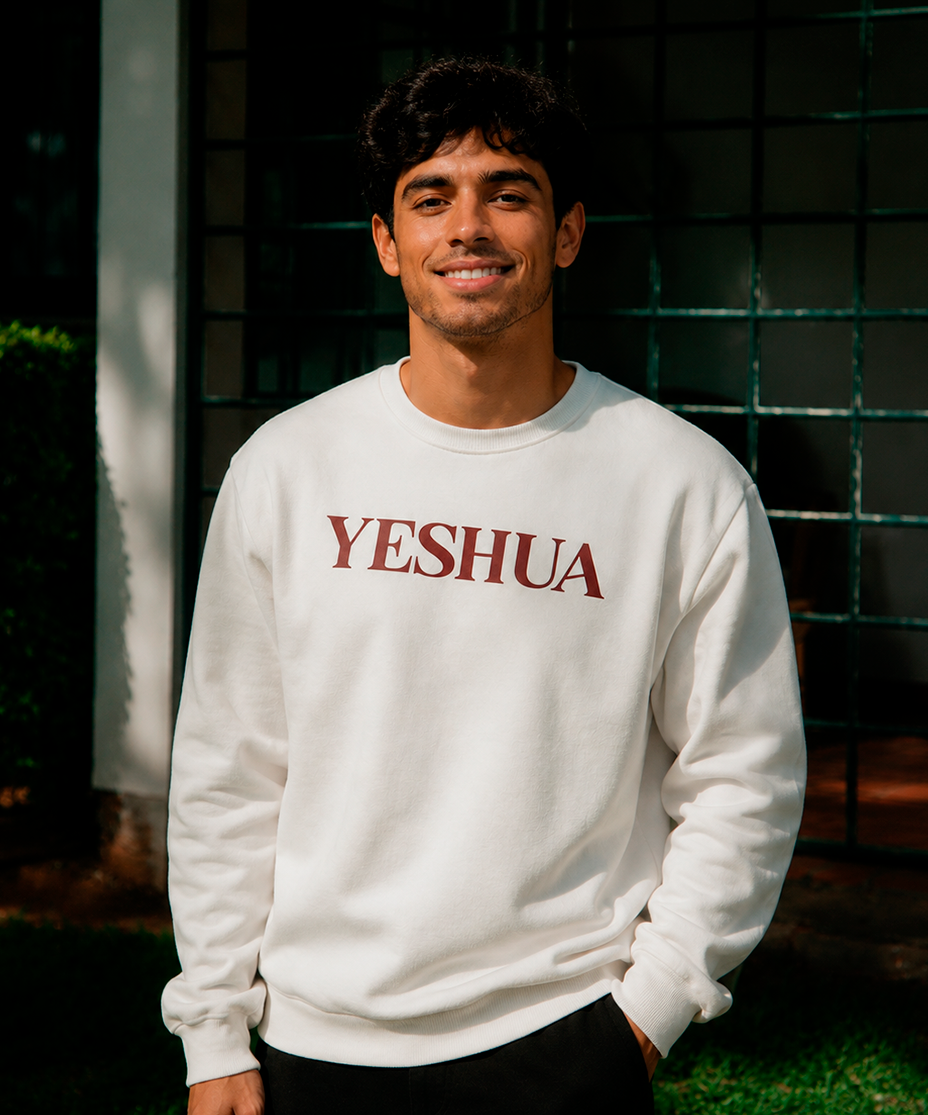 Moletom Vida Masculino Offwhite c/ Vinho