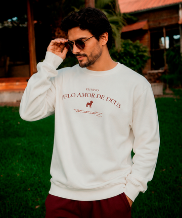 Moletom Amor de Deus Masculino Offwhite
