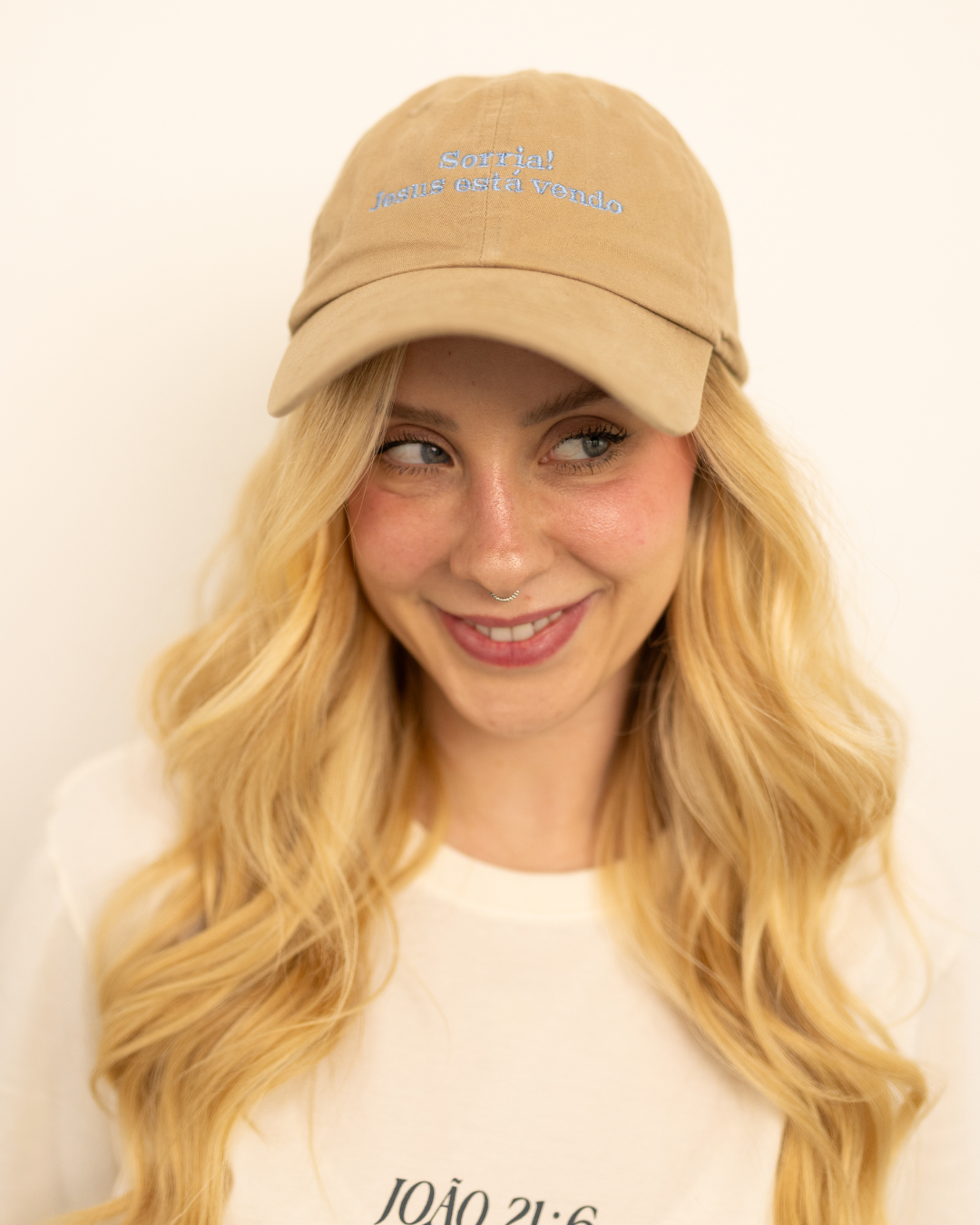 Boné Bege - Sorria, Jesus está vendo