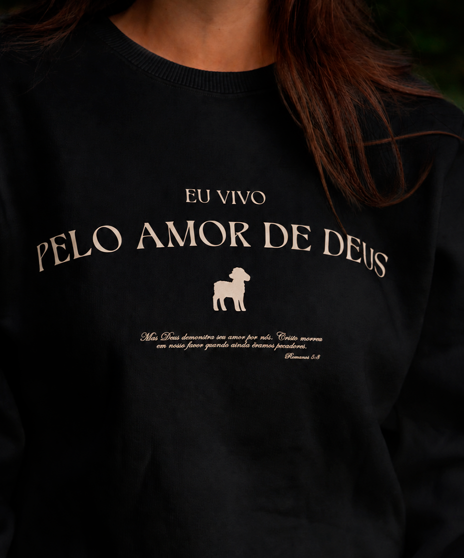 Moletom Amor de Deus Feminino Preto