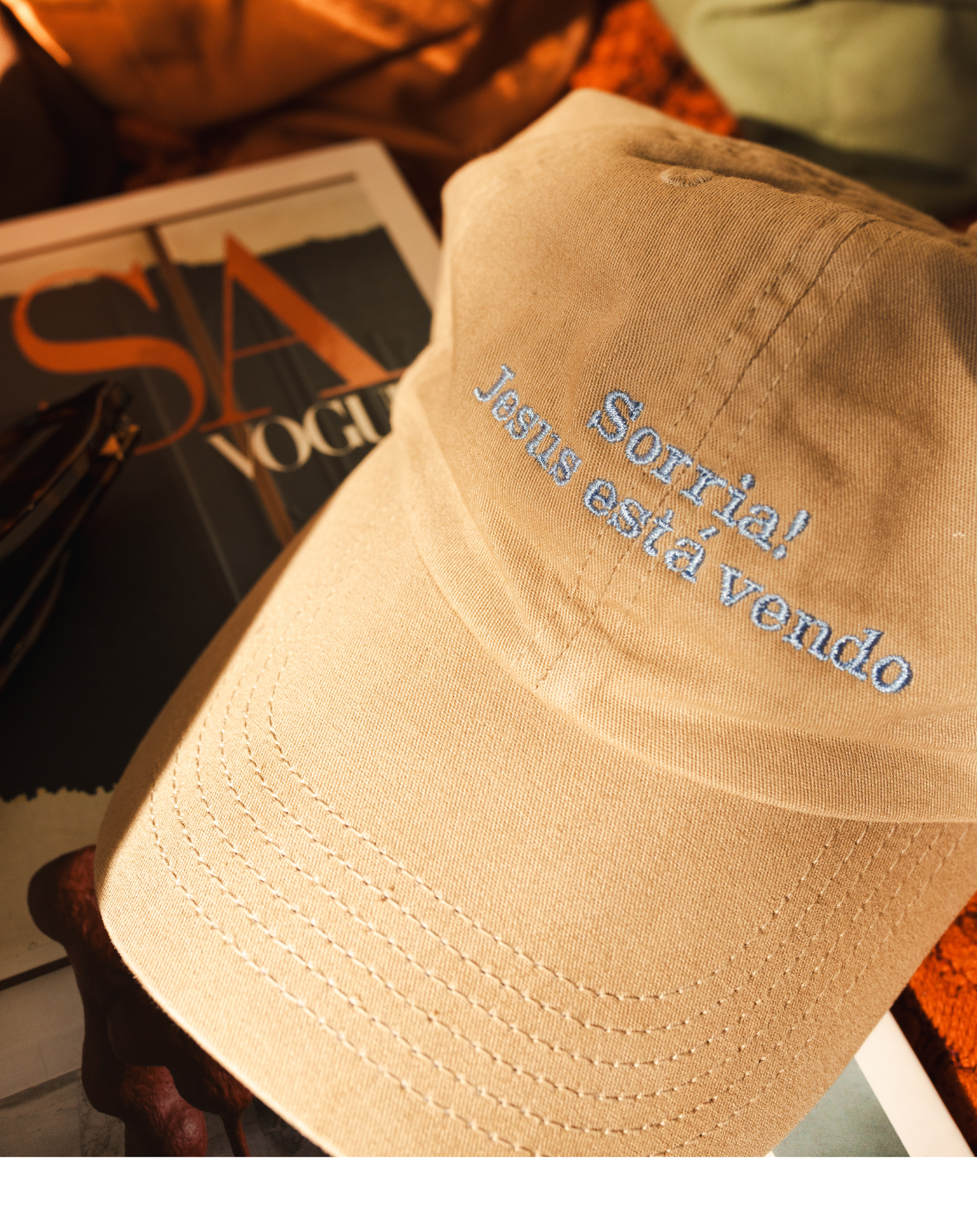 Boné Bege - Sorria, Jesus está vendo