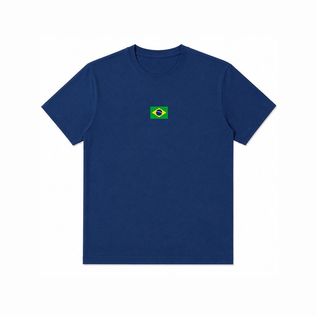 Camiseta Clássica Masculina - Brasil Azul