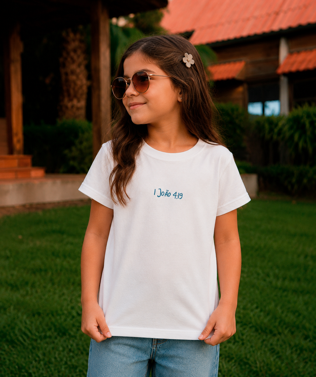 Camiseta Infantil Off White - Ele Amou Primeiro