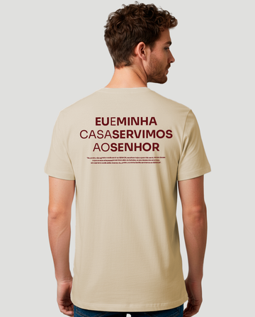 Camiseta Clássica Masculina - Eu e minha casa servimos ao senhor