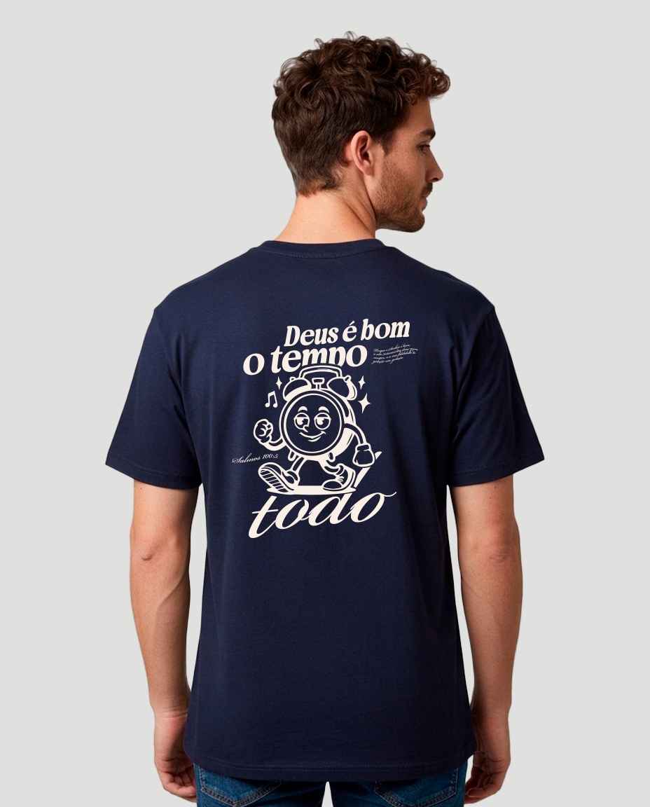 Camiseta Clássica Maculina - Deus é bom o tempo todo