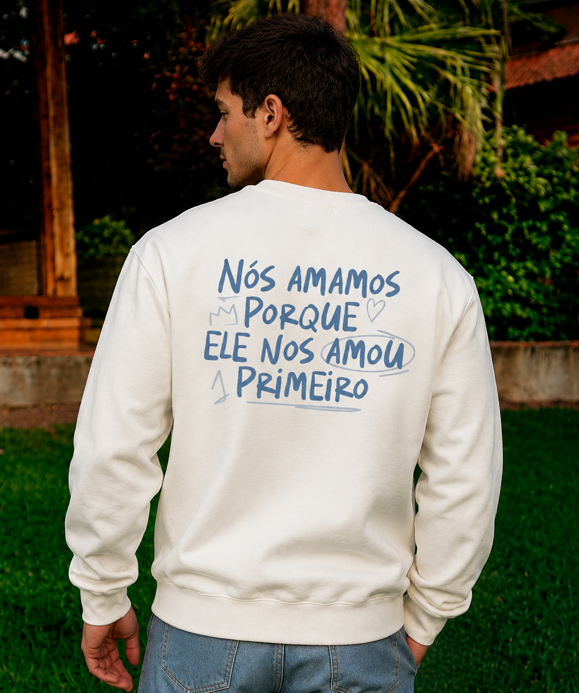 Moletom Ele Amou Primeiro Masculino Off White