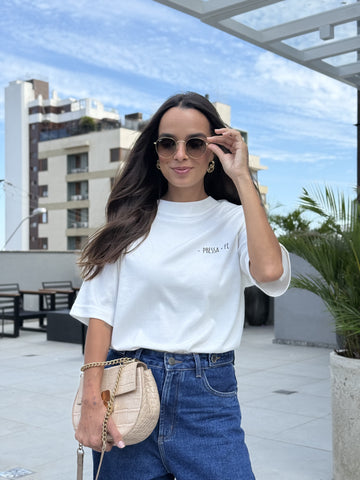 Camiseta Oversized Feminina - Pressa +Fé