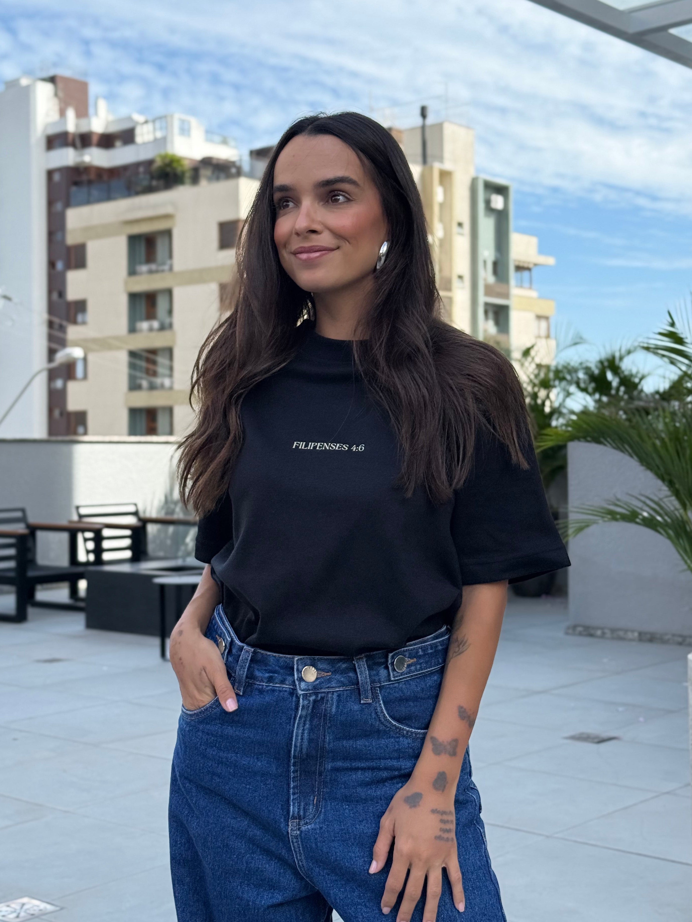 Camiseta Oversized Feminina - Não espere esperando