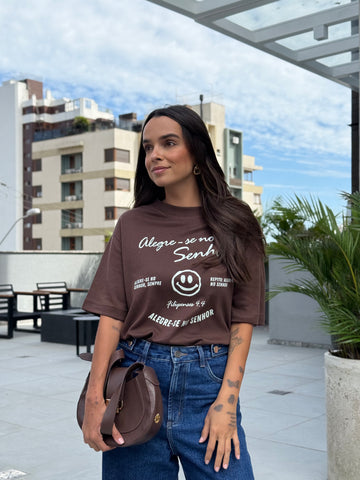 Camiseta Oversized - Alegre-se no Senhor Feminina