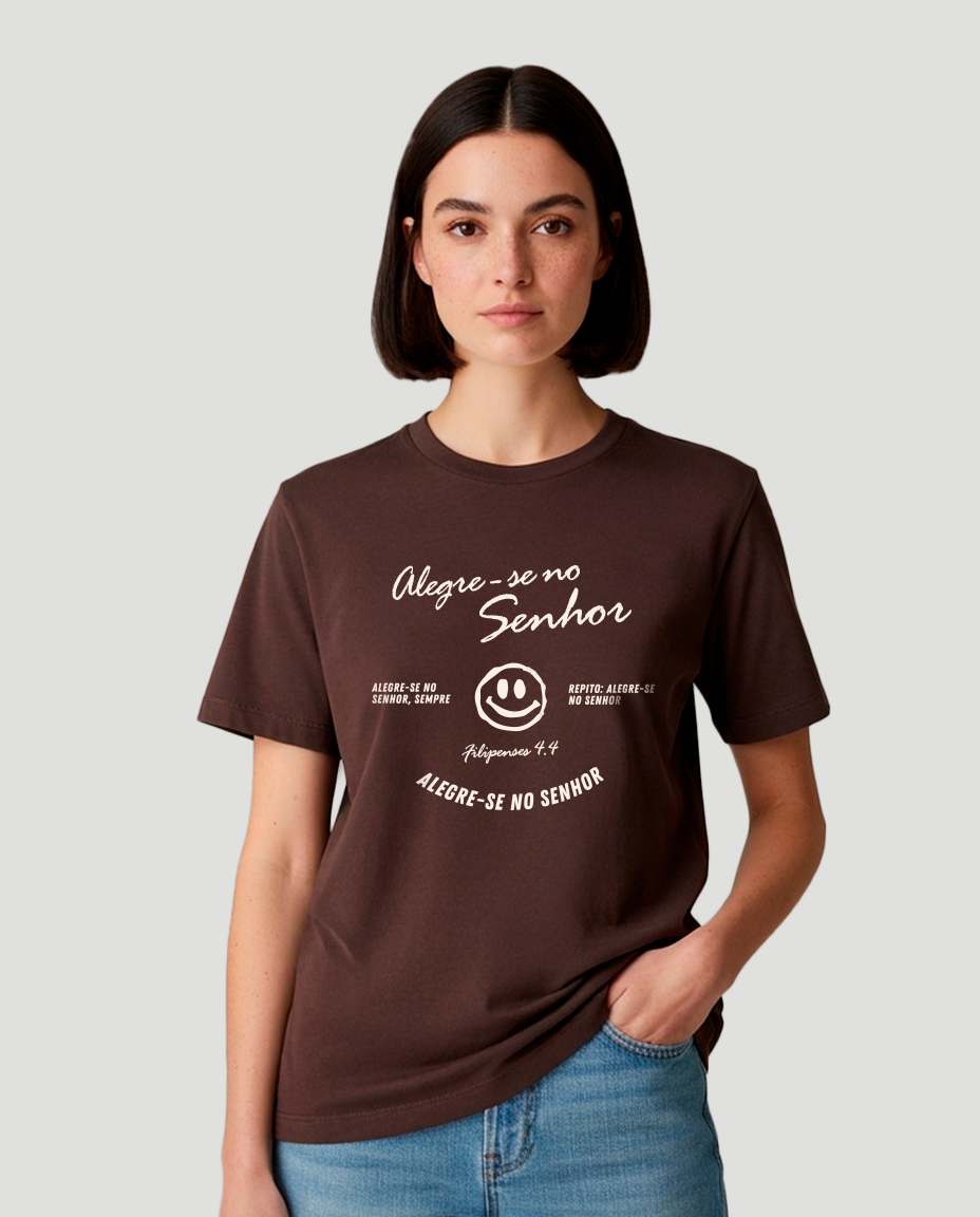 Camiseta Clássica Feminina - Alegre-se no Senhor