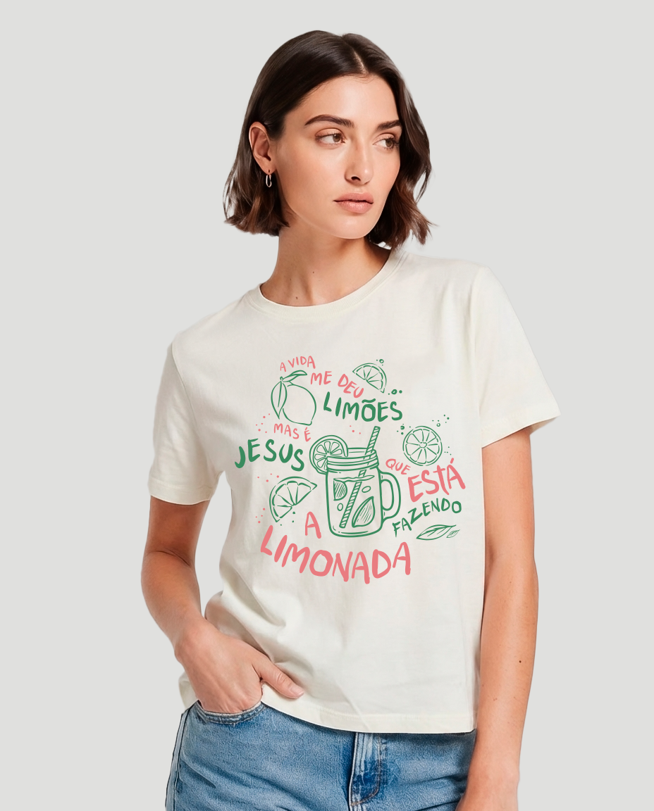 Camiseta Baby Look - Limonada com Jesus