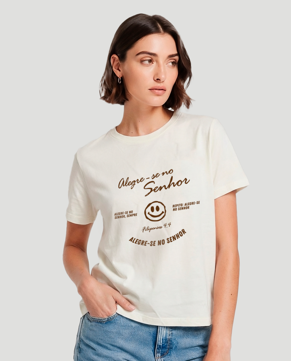 Camiseta Baby Look - Alegre-se no Senhor