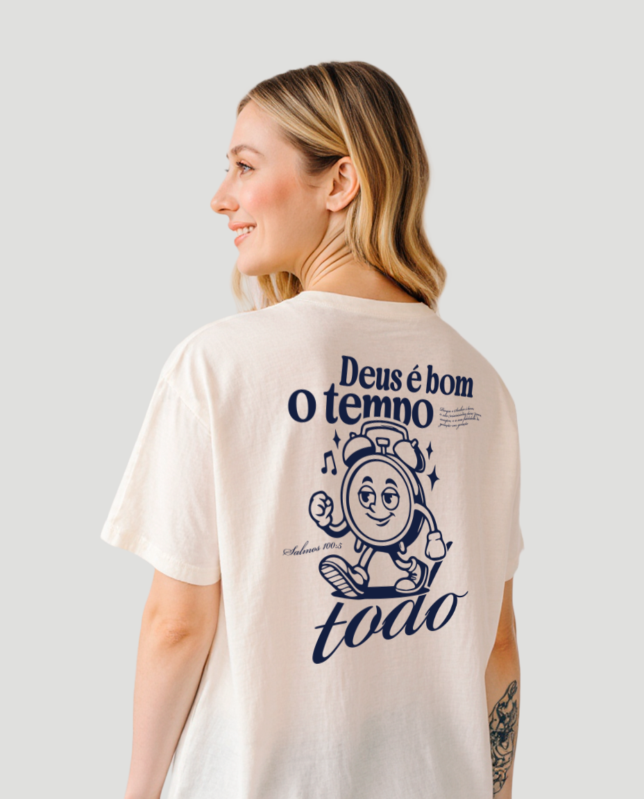 Camiseta Clássica Feminina - Deus é bom o tempo todo
