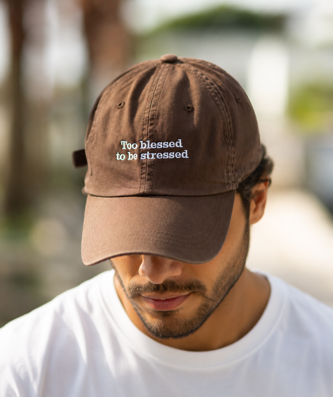 Boné Too Blessed- Marrom estonado