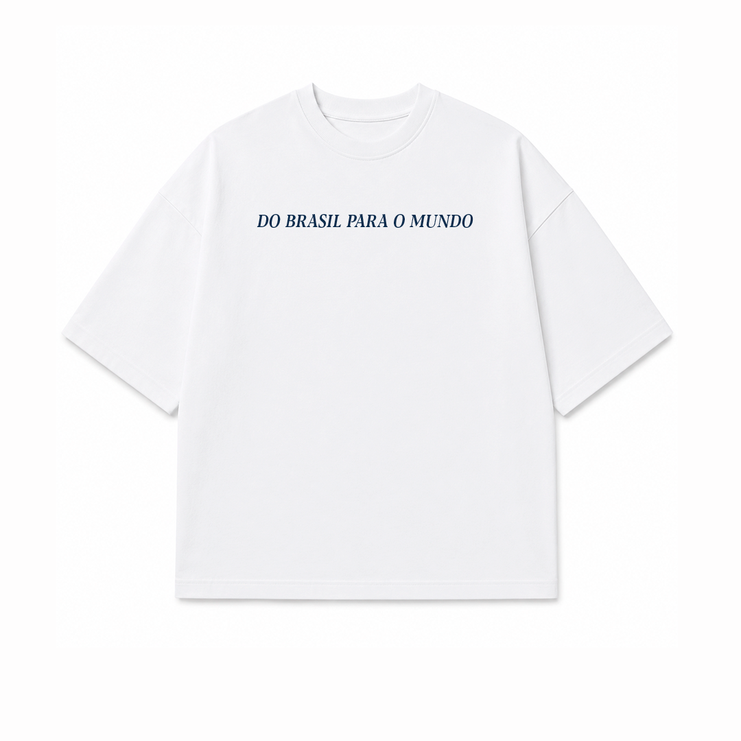 Camiseta Oversized Masculina - Do Brasil para o Mundo OffWhite