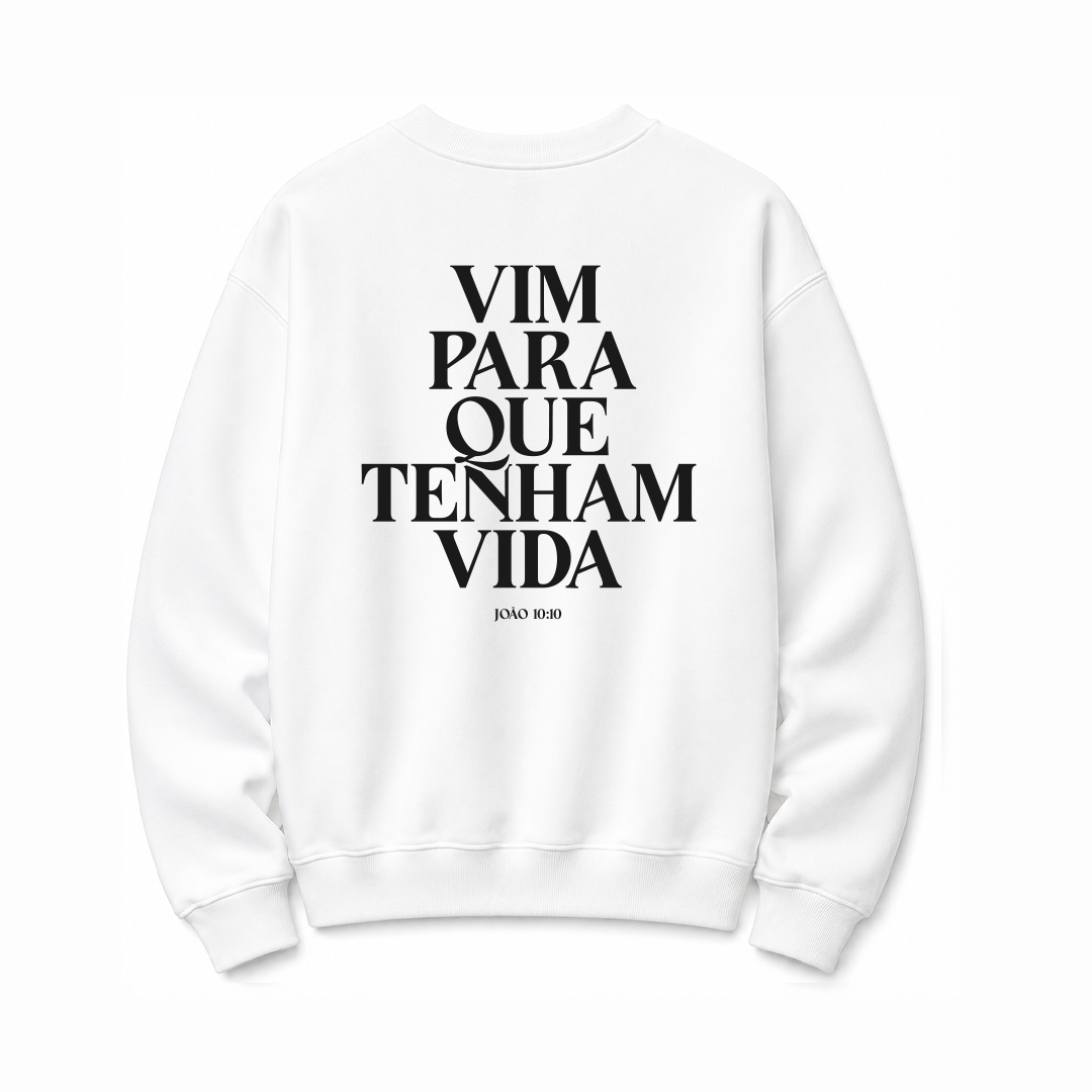 Moletom Vida Feminino OffWhite c/ Preto