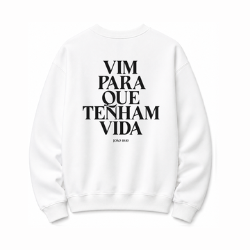 Moletom Vida Feminino OffWhite c/ Preto