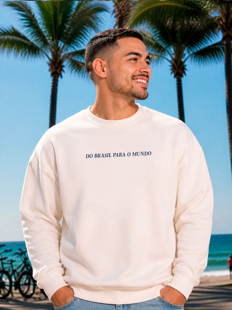 Moletom Masculino - Brasil Off White