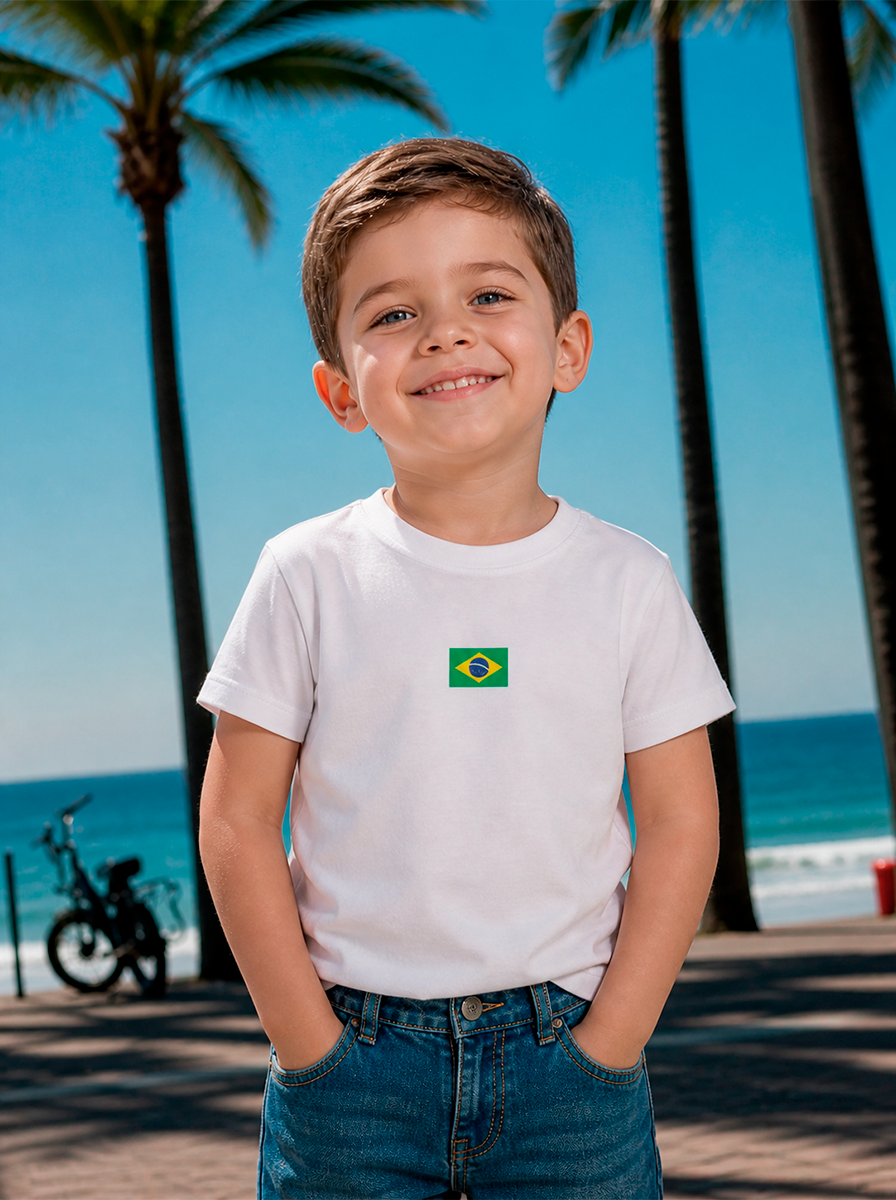 Camiseta Infantil Offwhite - Brasil