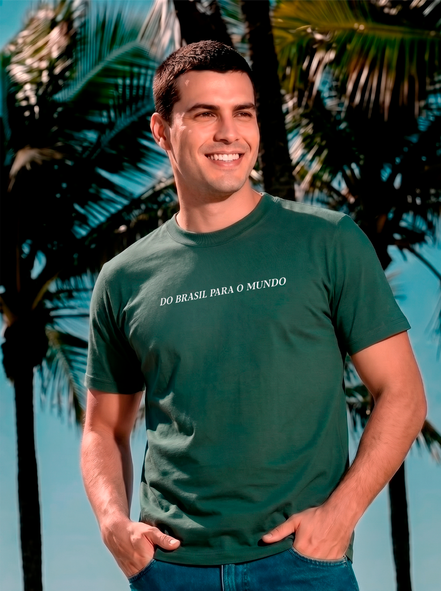 Camiseta Clássica Masculina - Do Brasil para o Mundo Verde