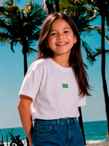 Camiseta Infantil Offwhite - Brasil