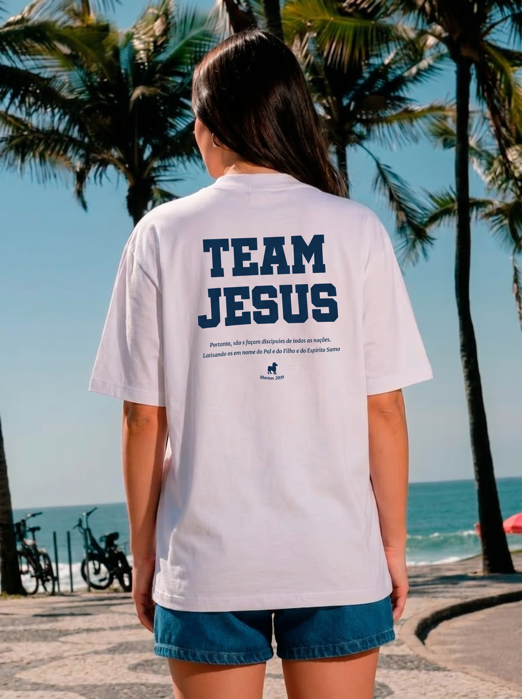 Camiseta Oversized Feminina - Brasil Off White