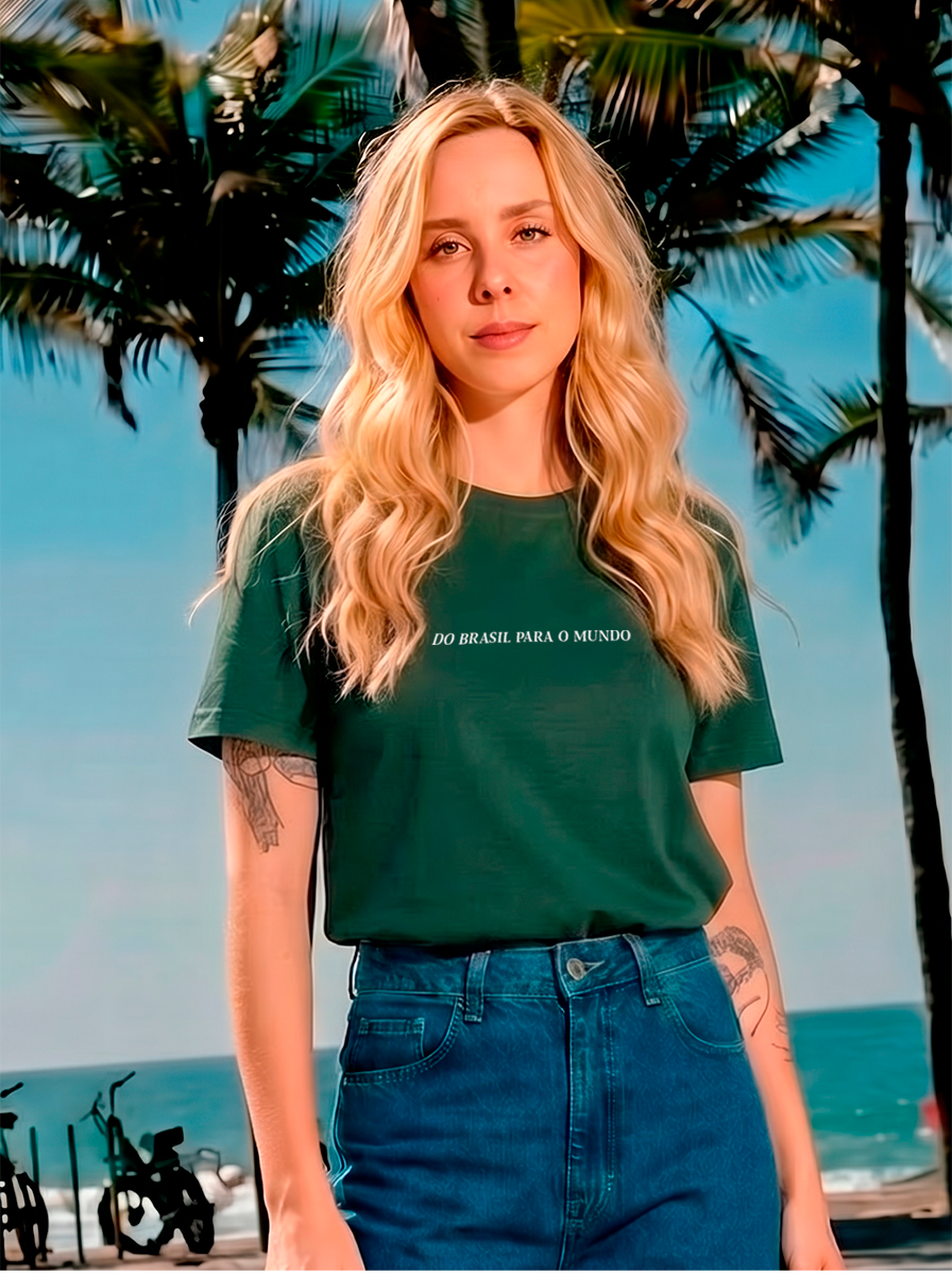 Camiseta Clássica Feminina - Do Brasil para o Mundo Verde