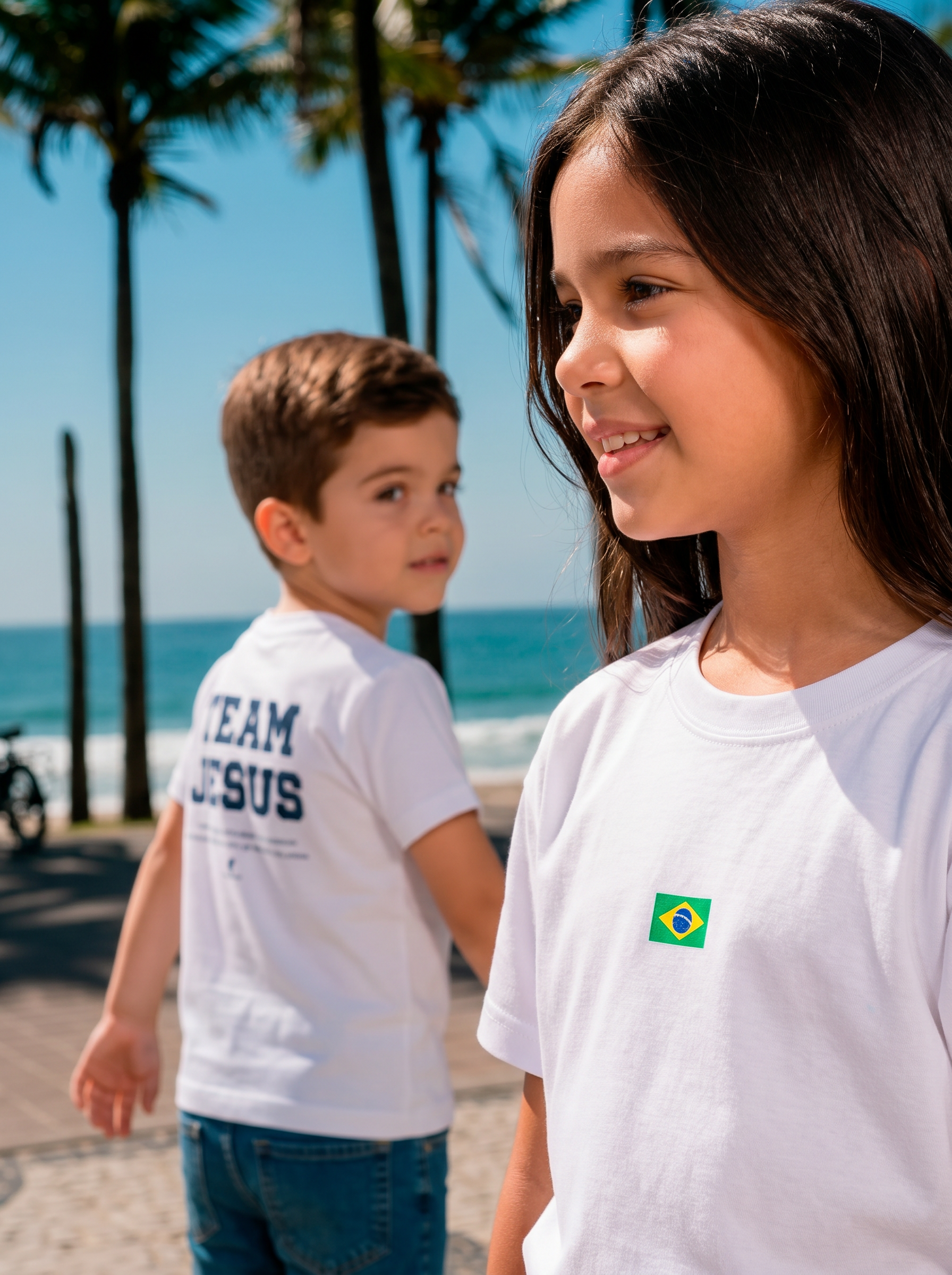 Camiseta Infantil Offwhite - Brasil
